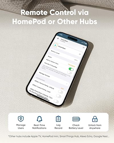 Miniatura 5 de eufy Security Smart Lock C34, Keyless Entry Door Lock with Apple Home Ecosystem, Built-in Wi-Fi Deadbolt for Front Door or Back, Supports Matter,