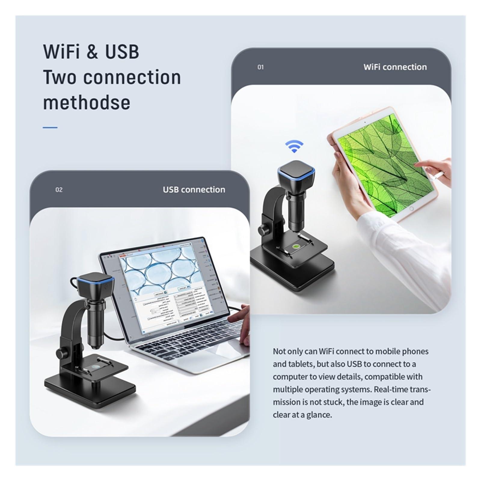 Mikroskop cyfrowy, Mikroskop 315 W Z Podwójnym Obiektywem, Cyfrowy Wyświetlacz USB 500x 2000X