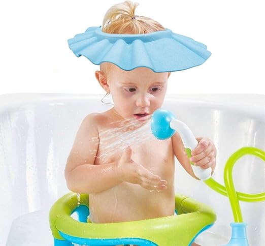 Casquette De Bain Pour Bebe Chapeau Douche Reglable Avec Fermetures A Clip Bonnet De Bain Pour La Protection Des Yeux Et Des Oreilles Des Enfants De 0 A 9 Ans Visiere De
