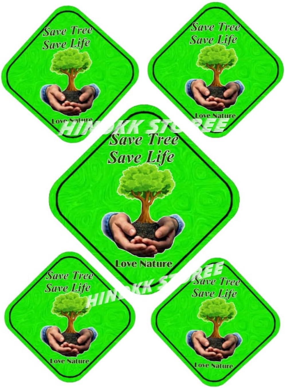 Save Soil Stickers Pack of 5 (4 & 5 inch) | Save Soil Save Nature Save Earth Save Water Stop Pollution Stickers | Earth Day & Environment Day Stickers for Home Office CAR & Bikes