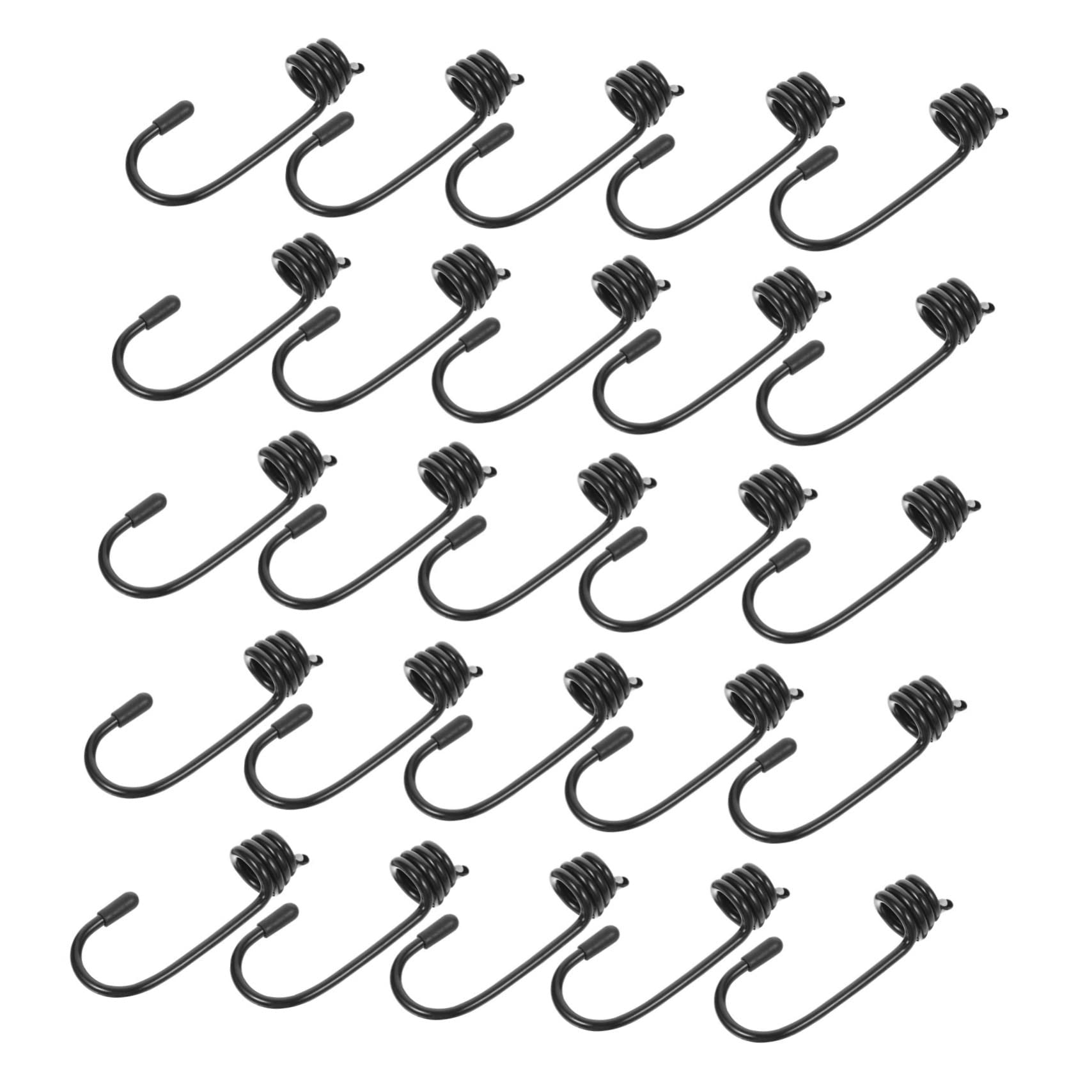 Cabilock Elastic Rope Hook Set 25 Pcs Spiral Wire Hooks for Luggage Roof Rack Bike Garage