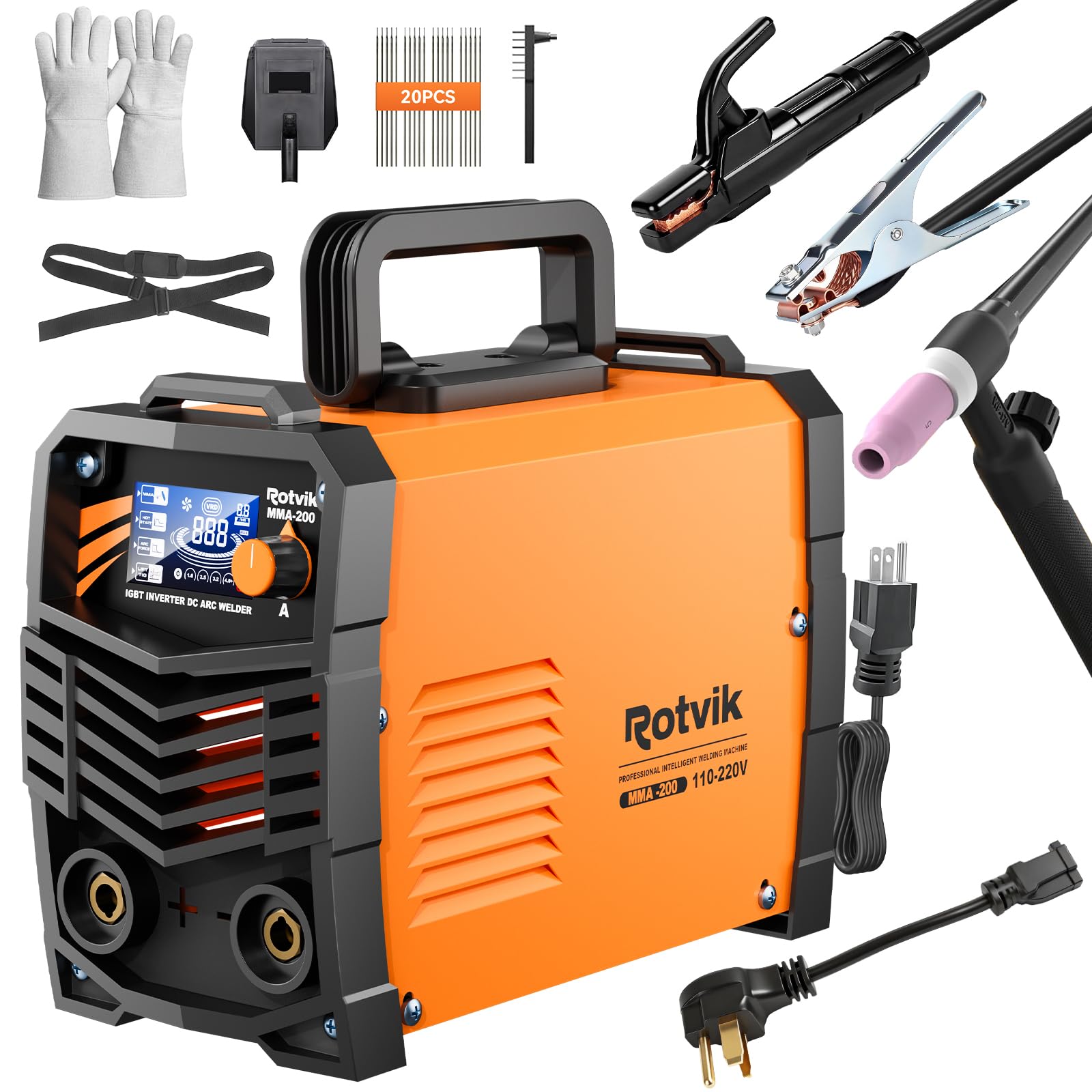 Rotvik 200Amp Stick Welder-Large LED Display
