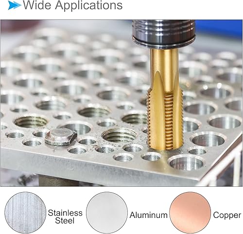 Miniatura 9 de Grifos de fresado de rosca, rosca métrica M16 x 1.5, máquina recubierta de titanio, herramienta de roscado de tornillos de 4 flautas rectas