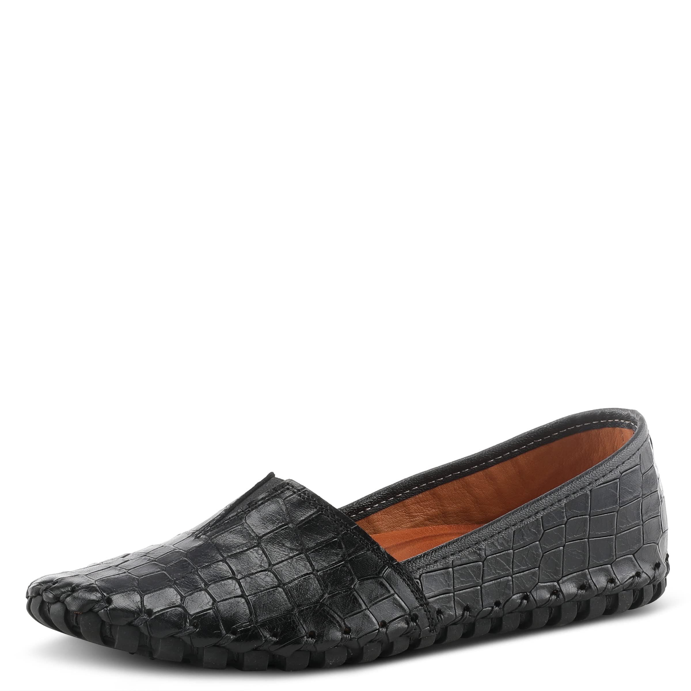 Spring Step Women's Kathaleta Premium Leather Slip-On Moccasin Shoes – Comfortable Flat Ladies Shoes with Removable Insole, Rubber Sole & Elegant