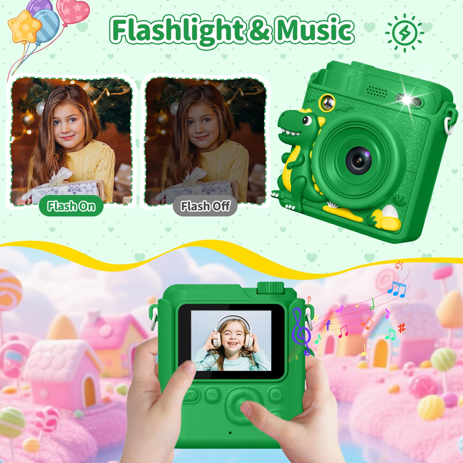 Gofunly Macchina Fotografica Bambini Istantanea, Fotocamera Istantanea 1080P HD Schermo per Bambini con 32GB Scheda, Fotocamera Digitale Regalo per Ragazze Ragazzi da 3-12 Anni