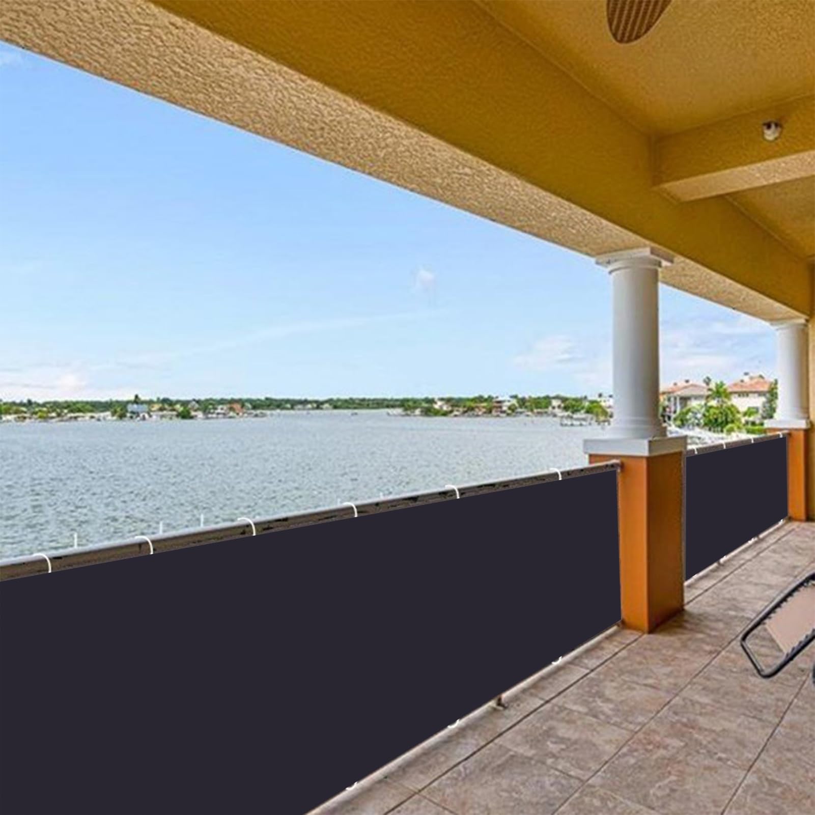 Brise-Vue pour Balcon Protection UV Et Anti-Vent 0.9m x 7.5m Panneau D'
