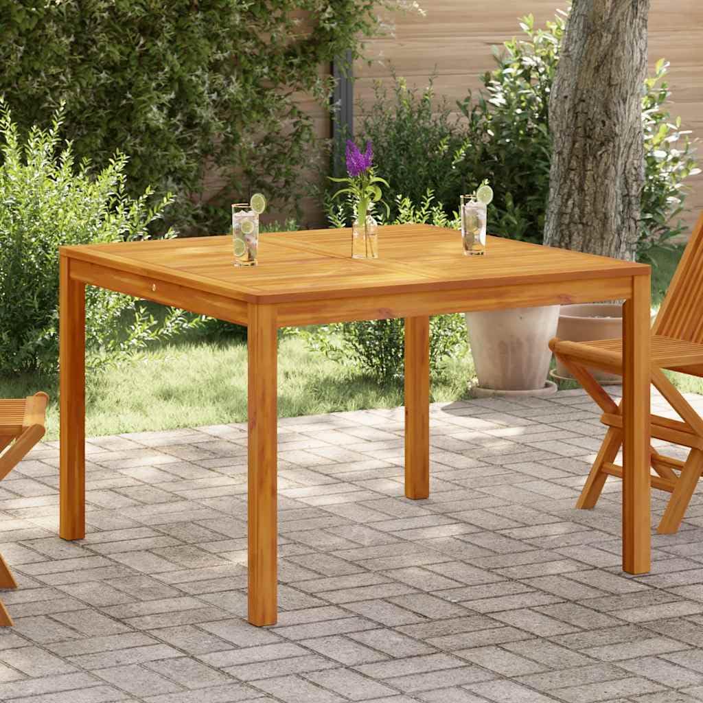 Masywny stół ogrodowy z drewna akacjowego, kwadratowy stół do jadalni 110 x 110 x 75 cm, na taras, do ogrodu i na podwórko, wytrzymały i łatwy w pielęgnacji blat stołu z litego drewna