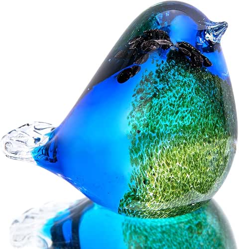QFkris Qf 4" Glass Bird Handmade Blown Glass Figurine Christmas,