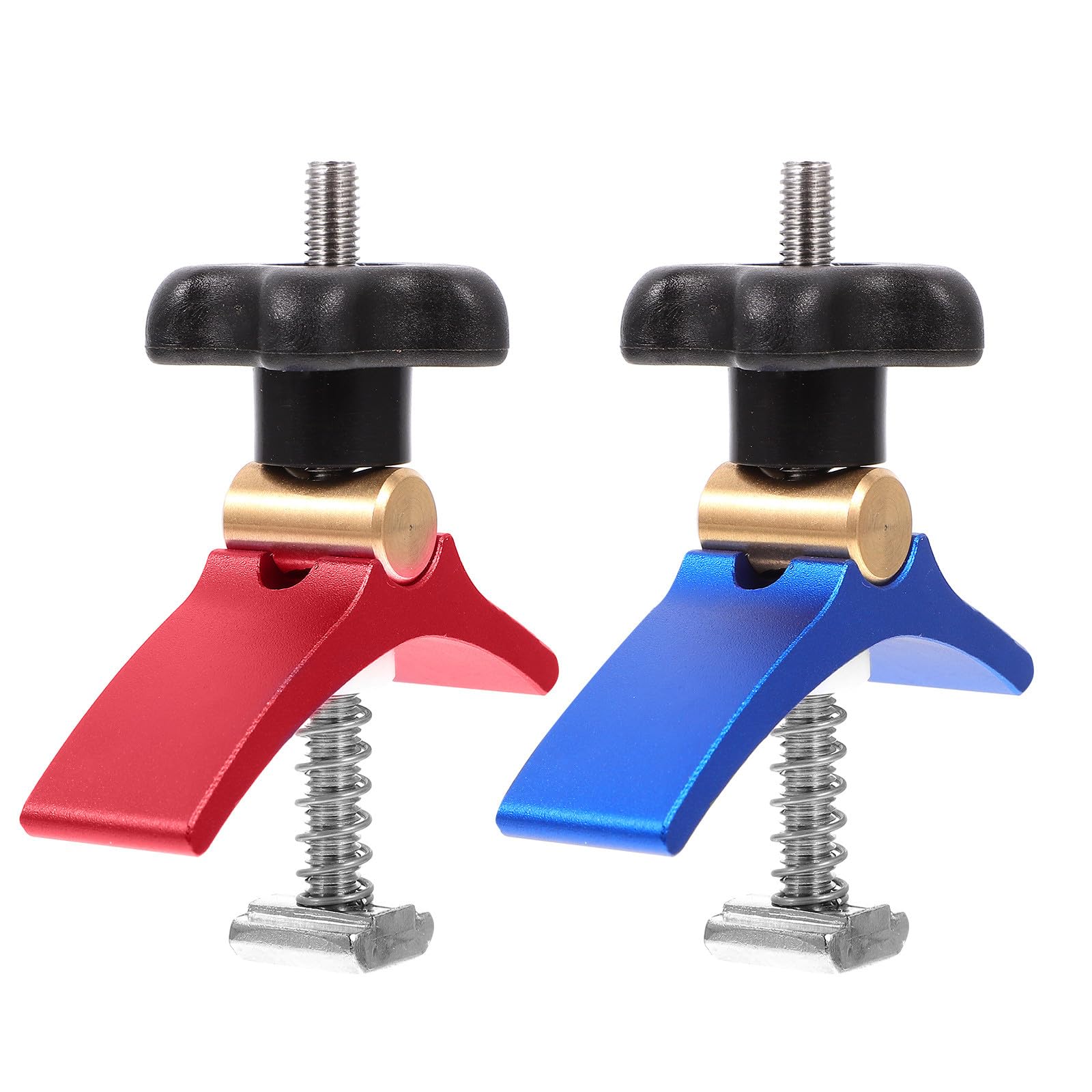 Pince de maintien pour rail en T en aluminium CNC bleu et rouge x2