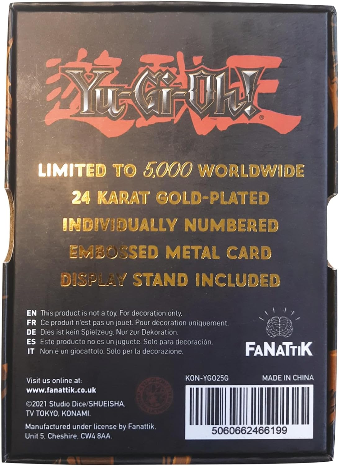 Yu-Gi-Oh! Limited Edition 24k Gold Plated Black Luster Soldier Metal Card