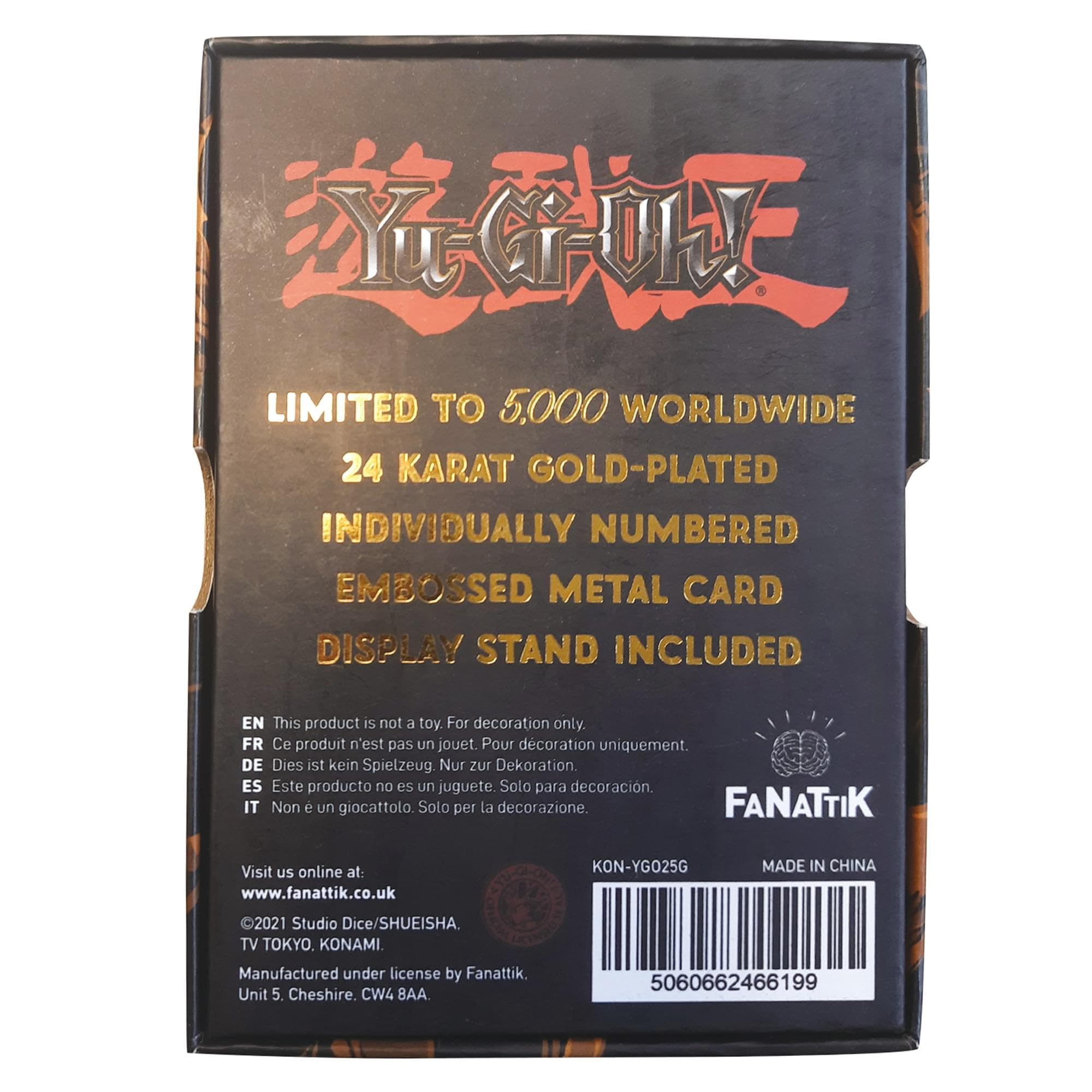 Yu-Gi-Oh! - Tarjeta de Metal chapada en Oro de 24 Quilates con diseño de Soldado Negro Brillante