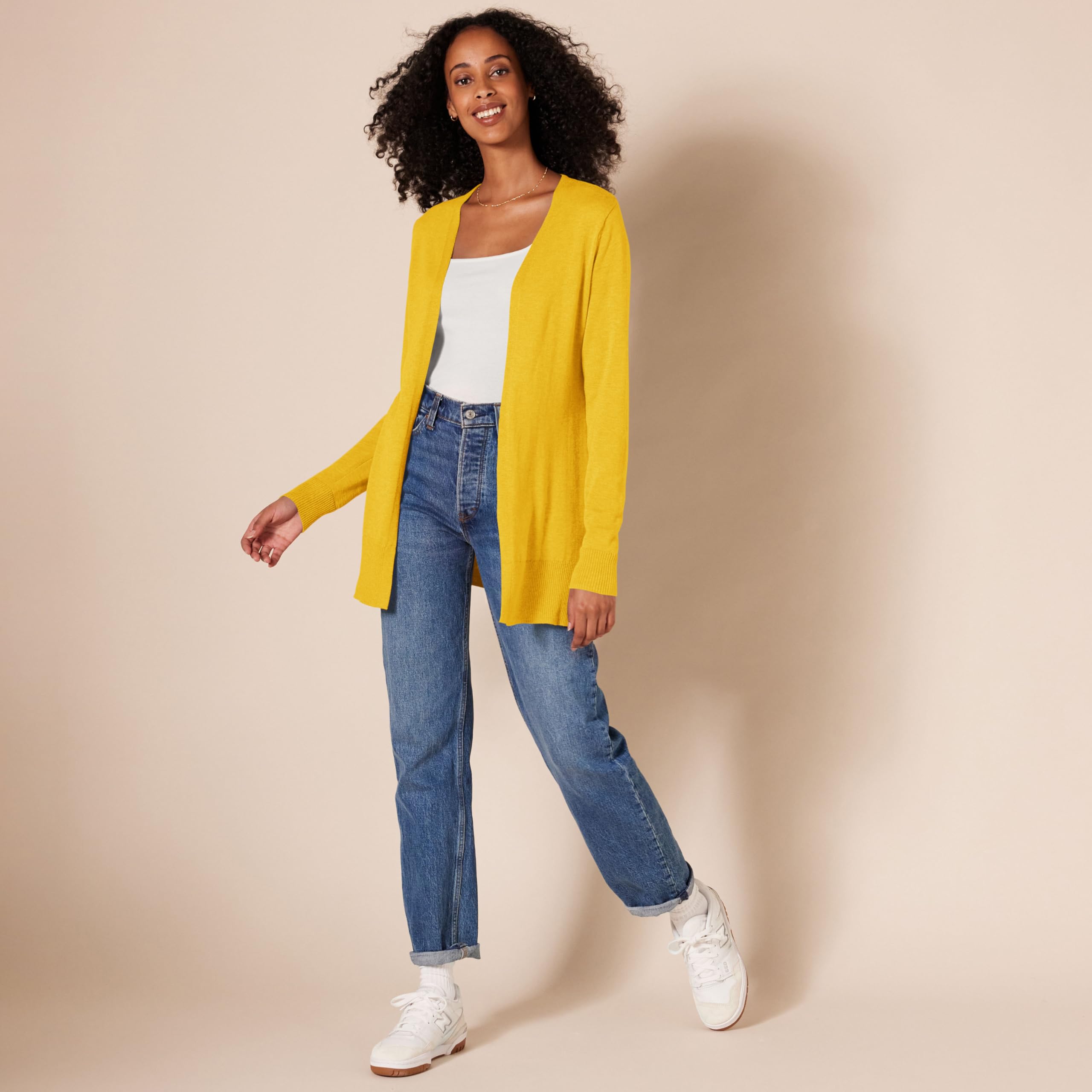 Amazon Essentials Cardigan Leggero Aperto sul Davanti (Disponibile in Taglie Forti) Donna