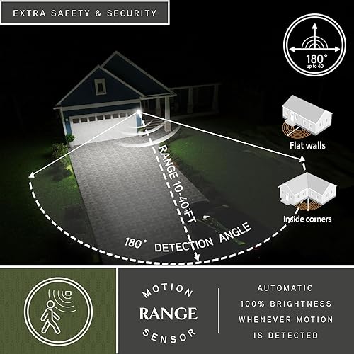 Miniatura 4 de VAXCEL Delano - Lámpara de porche con sensor de movimiento, de bronce y dorado, de 9 pulgadas, de atardecer a amanecer, para exteriores +