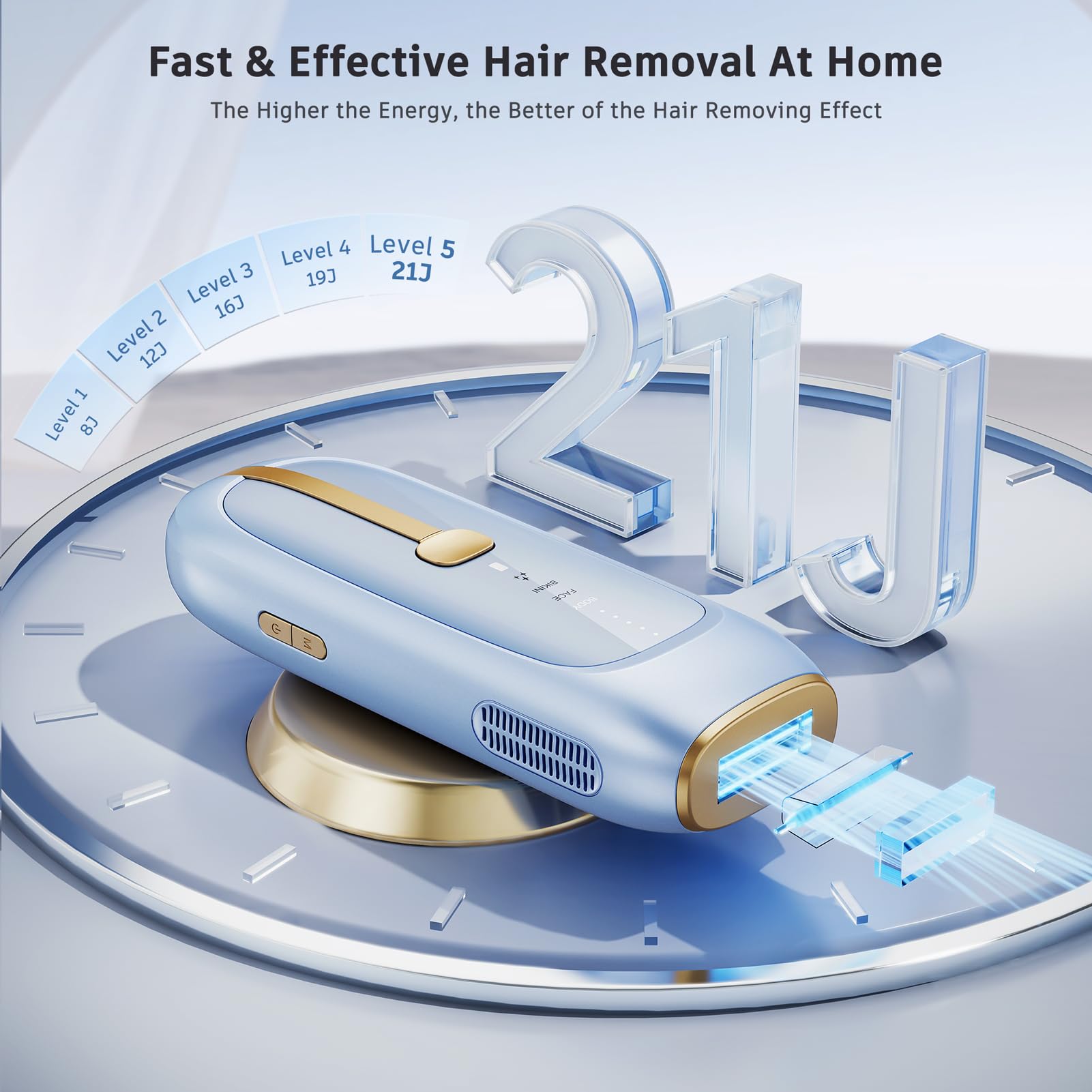 IPL Laser Hair Removal Device, Sapphire Ice-Cooling Painless IPL