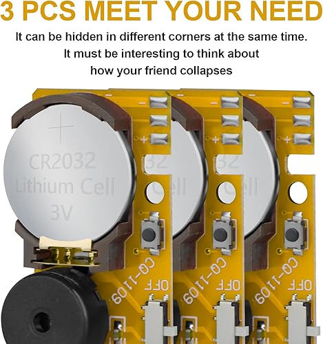 Miniatura 4 de SHENGSEN Paquete de 3 dispositivos de broma de oficina con pitido molesto oculto, broma pequeña, incluye diferentes sonidos, grillo, pitido y más,