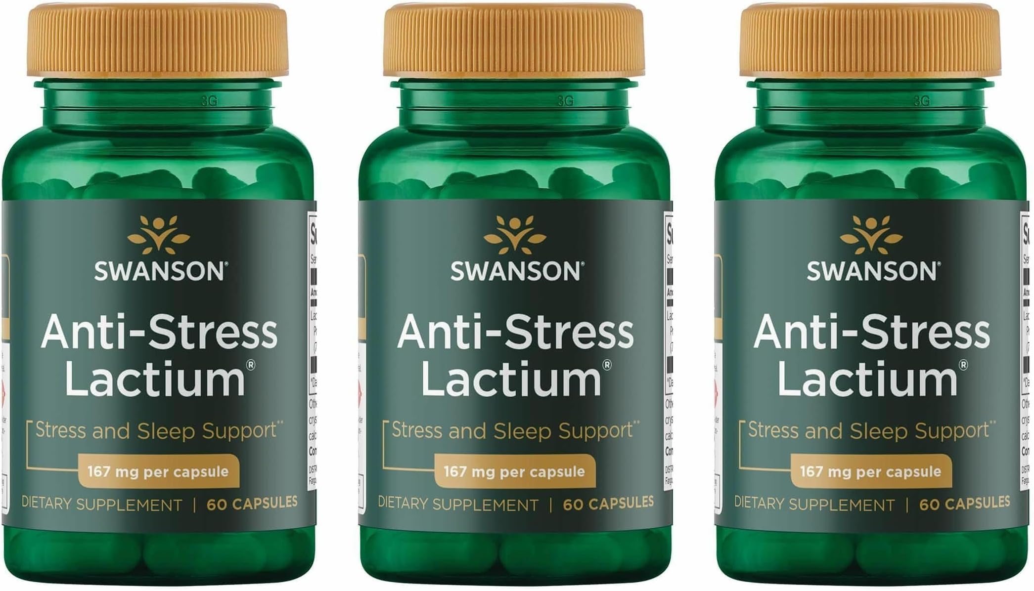 Swanson Women's Anti-Stress Formula (Lactium) - Helps Counter Stress, Promotes Relaxation and Sleep Support - (60 Capsules, 167mg) 1 Pack (3 Pack)