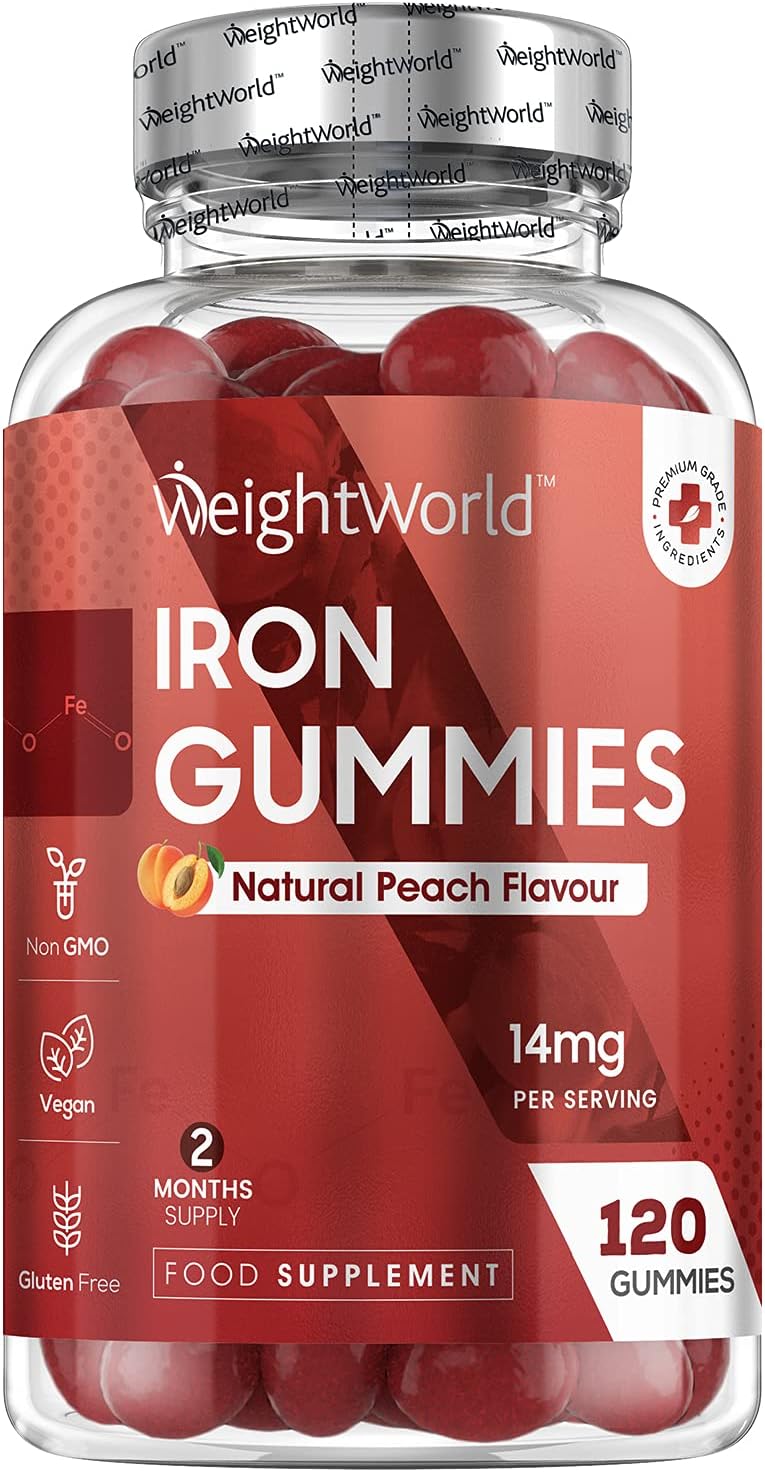 Iron Gummies (14mg Per Serving) 120 Chewable Iron Gummies (2 Months