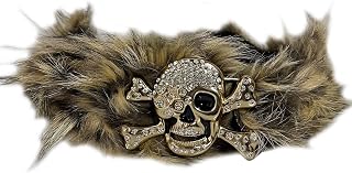 Stylish Faux Fur Belts for Women with Skeleton Decor - Adjustable Punk and Grunge Waistband Accessory for Skirts, Pants, and Cosplay