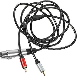 Practical Pin Microphone Cable XLR Female to Dual RCA Audio Converter Cord Interference Design for High Fidelity Sound Quality Transfer