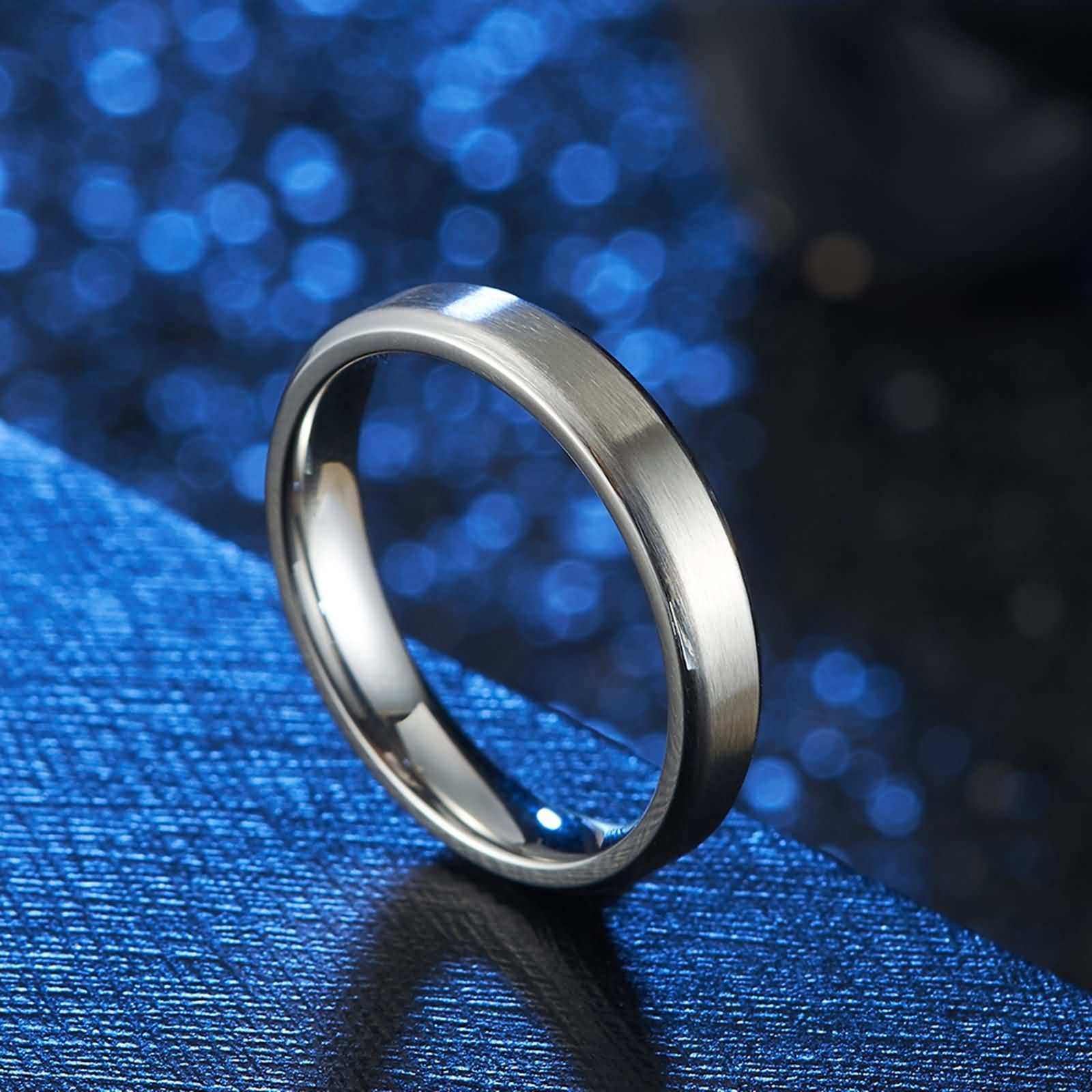 Gualiy Anillo de acero inoxidable 316L con anillo mate de 4/6/8 mm, para niños y niñas, Sin gemas
