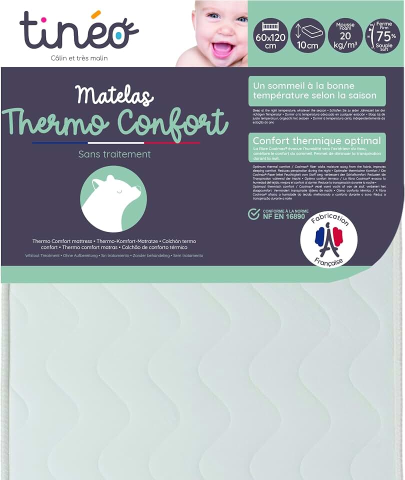 Matelas bébé 60x120cm Thermo Confort