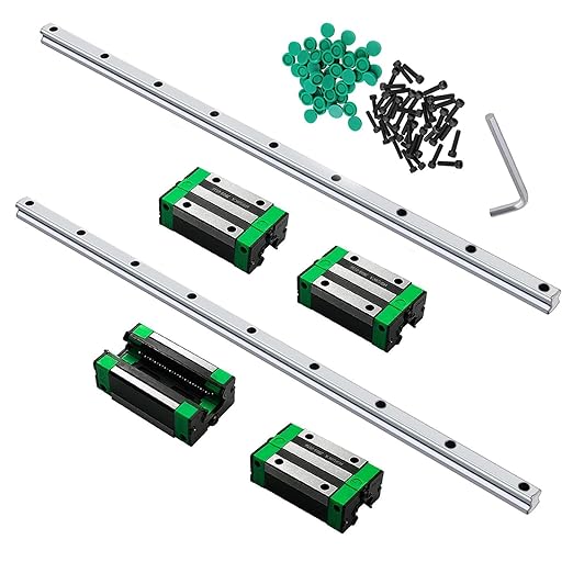 HGR20 Linear Guide Rail kit 2Pcs HGR20 2000mm Linear Rail Linear Slide Rails and 4Pcs HGH20CA Linear Blocks Bearing Block, Anti Rust and High Precision CNC Parts for Automated Printer