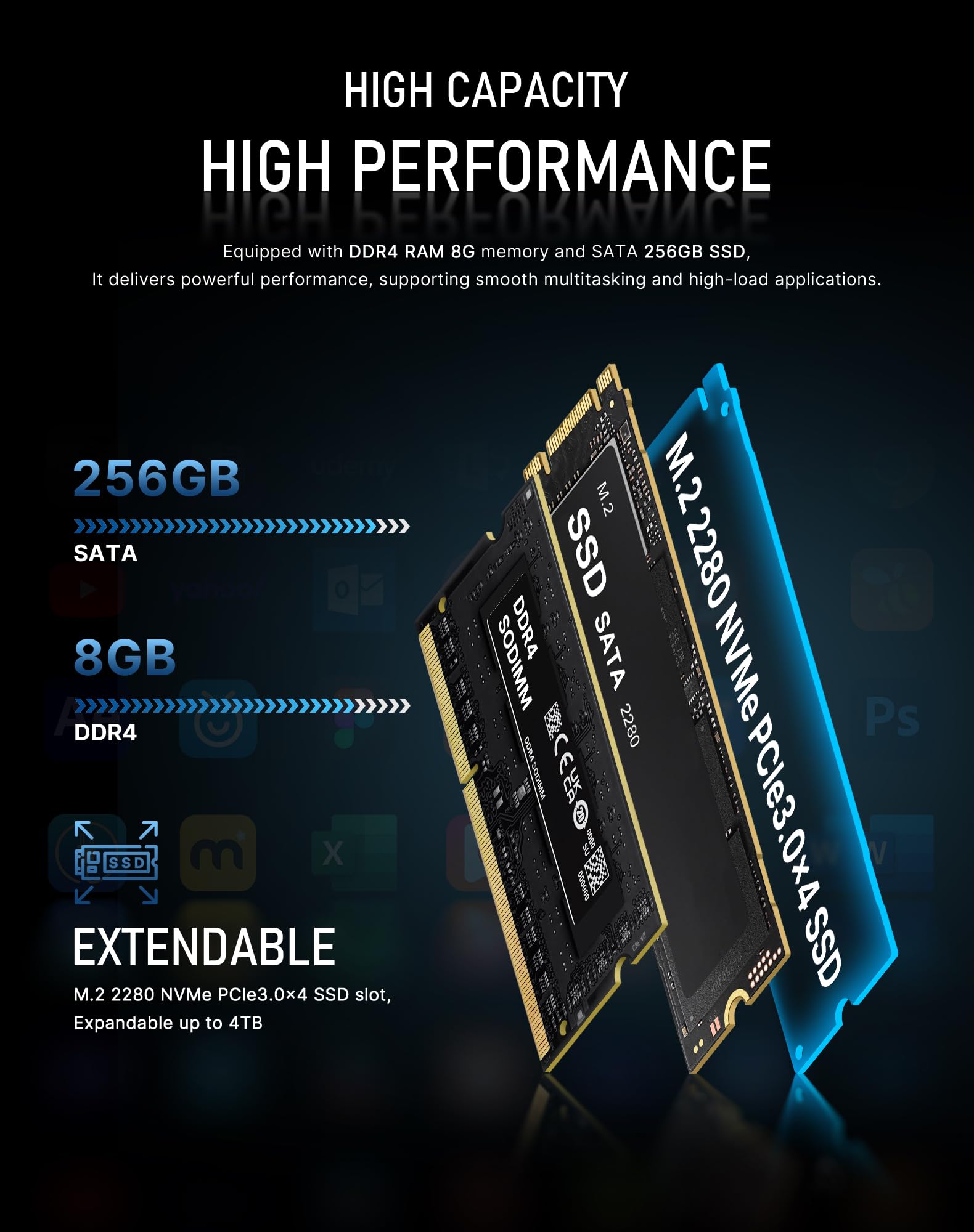 BOSGAME E5 Plus Mini PC, Ryzen 5400U (fino a 4,0 GHz), 8GB DDR4, SSD 256GB | Win 11 Pro, HDMI/DP/USB-C, Triplo Display 4K, doppia LAN 2.5G, WiFi 5, Bluetooth 5.0, Mini Computer per Business/Ufficio/Casa