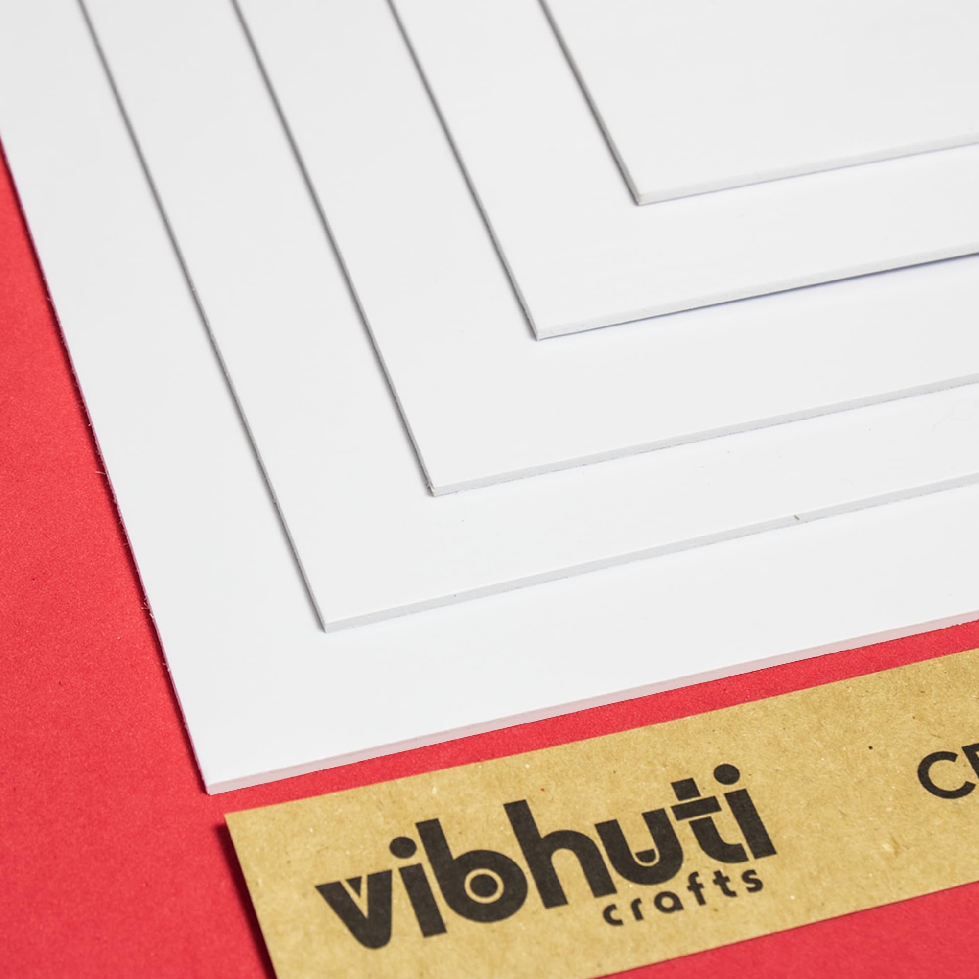 Vibhuti Crafts Sunboard/Foam Board Sheets 3mm Thick 12 inch x 12 inch Size, Pack of 8 - Lightweight & Sturdy for DIY Crafts, School Projects, Signs, Displays
