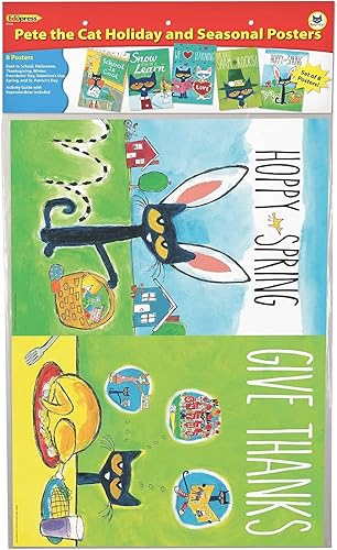 Edupress Pete the Cat - Juego de carteles navideños y de temporada (EP60238)