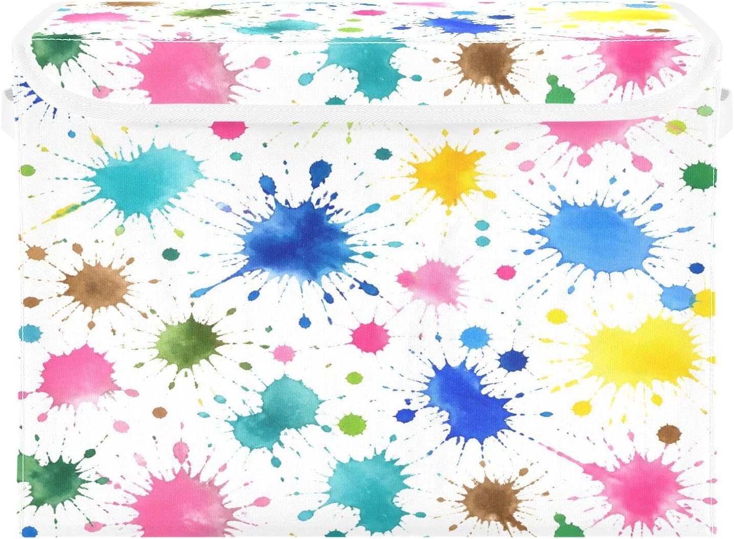 Bright Paint Dots Storage Bins with Lids Collapsible Box 1 Pcs