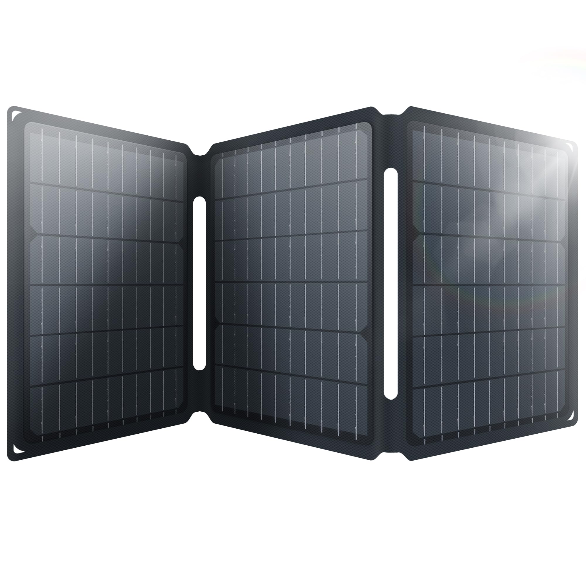 Yinleader Panneau solaire portable 30W étanche IP65 Chargeur solaire pliable avec charge rapide 18W USB-C & USB-A QC3.0, compatible avec smartphone, tablette, station d'alimentation