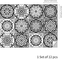 Vista 21 de Lukery Azulejo de despegar y pegar, impermeable, para cocina, mandala, azulejos autoadhesivos, azulejos de PVC, azulejos de pared, azulejos