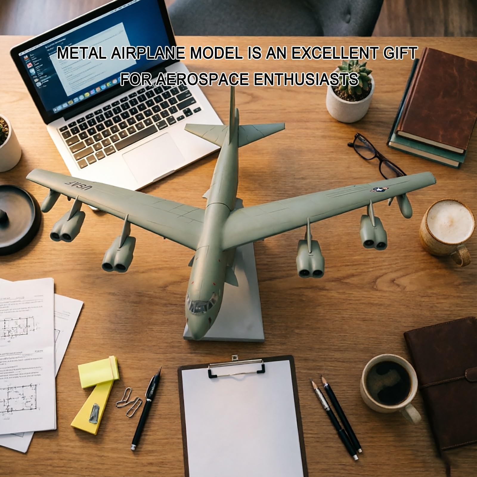 1/200 B-52 Stratofortress Bombardiere Pesante Modello in Metallo Pressofuso Aereo Militare ad Alta Precisione con Espositore, Edizione da Collezione for Appassionati Aviazione Regalo