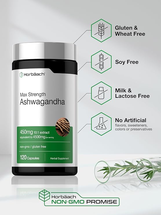 Horbaach Ashwagandha Supplement | Max Strength | 120 Capsules