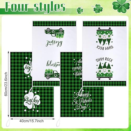 Miniatura 3 de Honoson Toallas de mano del día de San Patricio, toallas de cocina del día de San Patricio, tréboles, gnomos, a cuadros, absorbentes, de secado