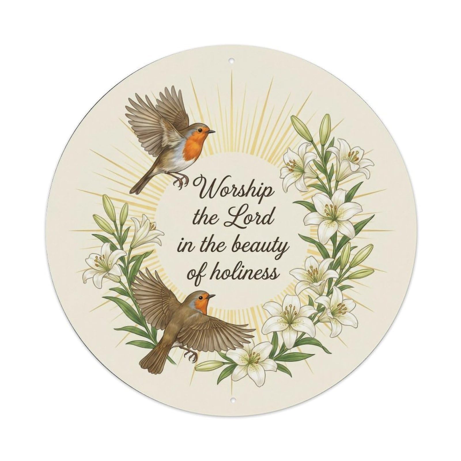 European Robin Garden Sign Heaven Love Worship Metal Tin Sign