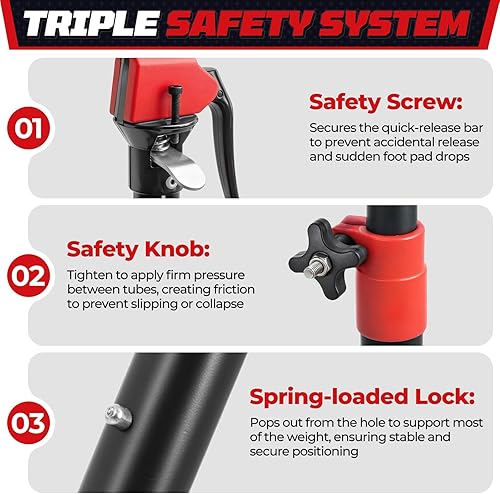 Miniatura 6 de XINQIAO Gatos de gabinete para instalar gabinetes, herramientas de tercera mano resistentes, poste de soporte ajustable de 23.6 a 45.3 pulgadas, 1