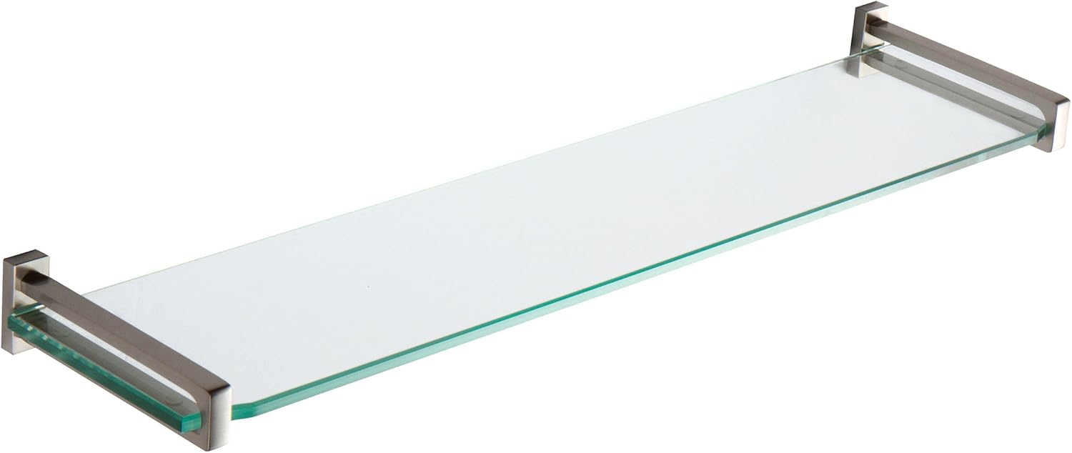 Ginger Frame 3018T-24/SN 24" Glass Display Bathroom Shelf, Satin Nickel