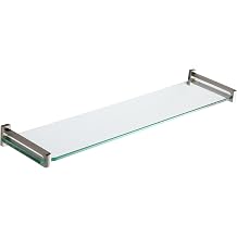 Ginger Frame 3018T-24/SN 24" Glass Display Bathroom Shelf, Satin Nickel