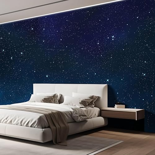 Miniatura 4 de wall26 Mural de pared grande, hermoso paisaje de la noche estrellada, papel tapiz de vinilo autoadhesivo, adhesivo de pared extraíble, 100 x 144