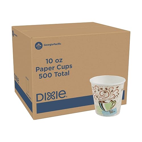 Miniatura 10 de Vasos de papel para café Dixie PerfecTouch de 16 onzas por GP PRO, diseño Coffee Haze, 1000