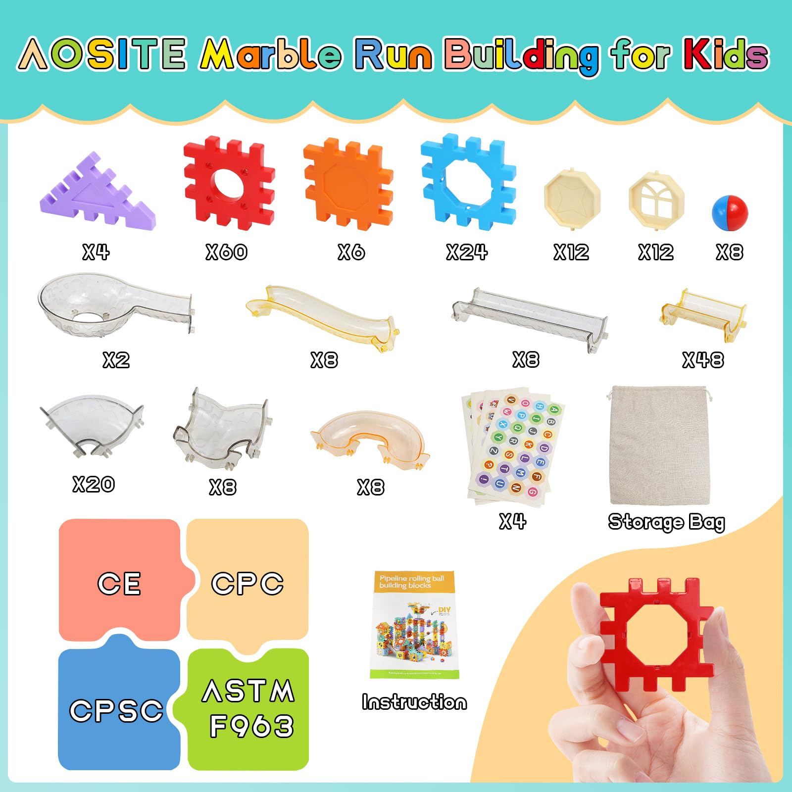 Juguete de aprendizaje de construcción STEM,  234 piezas de canicas corre para niños, pista de carreras educativa bloque de construcción para 5, 6, 7, 8, 9, 10, 11, 12 años, juegos creativos de 5