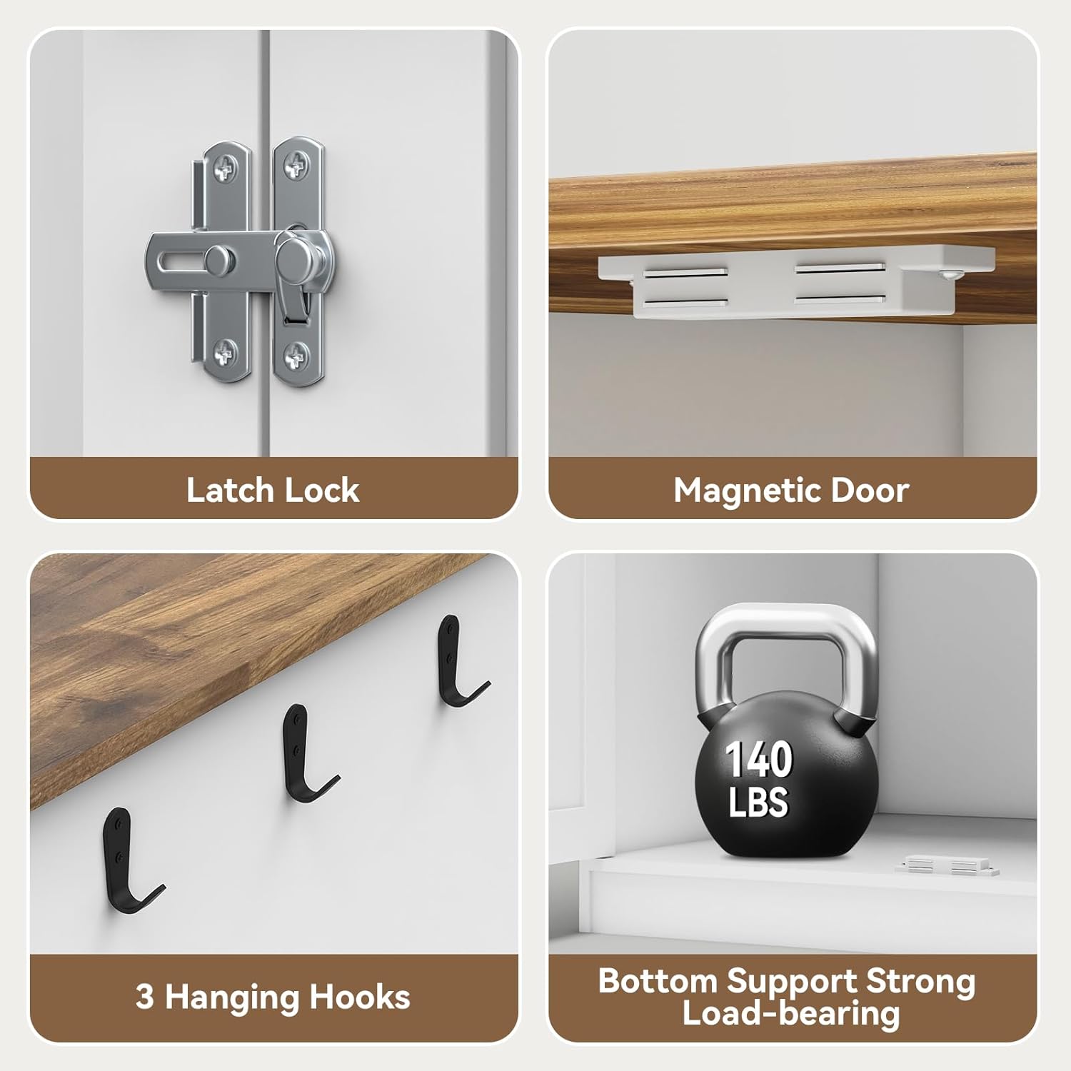 YUSING Large/Tall Cat Litter Enclosure, Litter Box Furniture Hidden, Cat Litter Box Enclosure Cabinet Large with Double Doors and Pull-Out Drawer for Self-Cleaning Litter Boxes