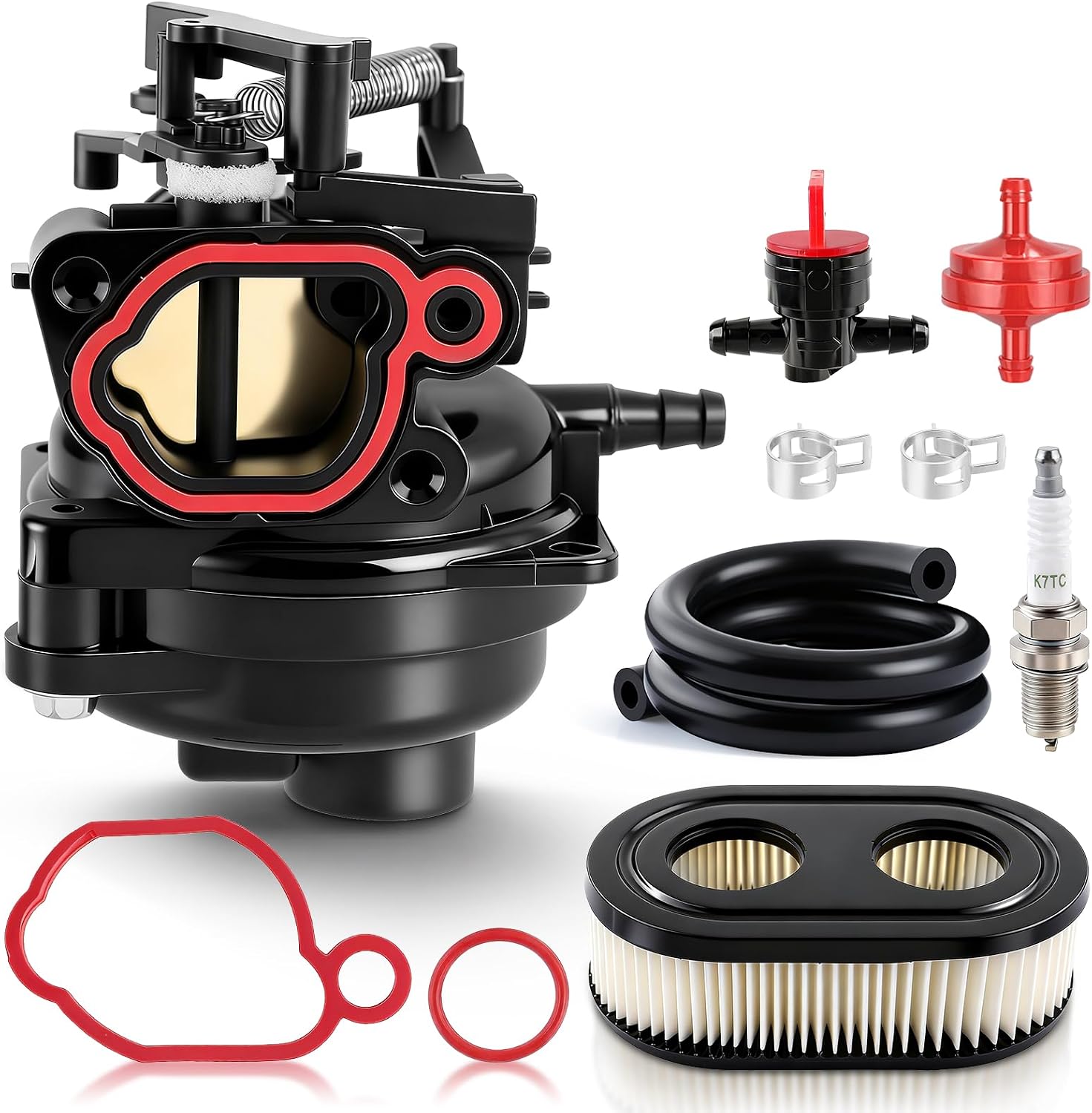 799584 Carburetor Sets Replace 594058 594057 592361 594529 84001033 Compatible with 550EX 625EX 675EX 725EXi Engine 09P702 103M02 104M02 TB110 TB200 LC121P Lawnmower Contain Air Filter Turn Up Kits