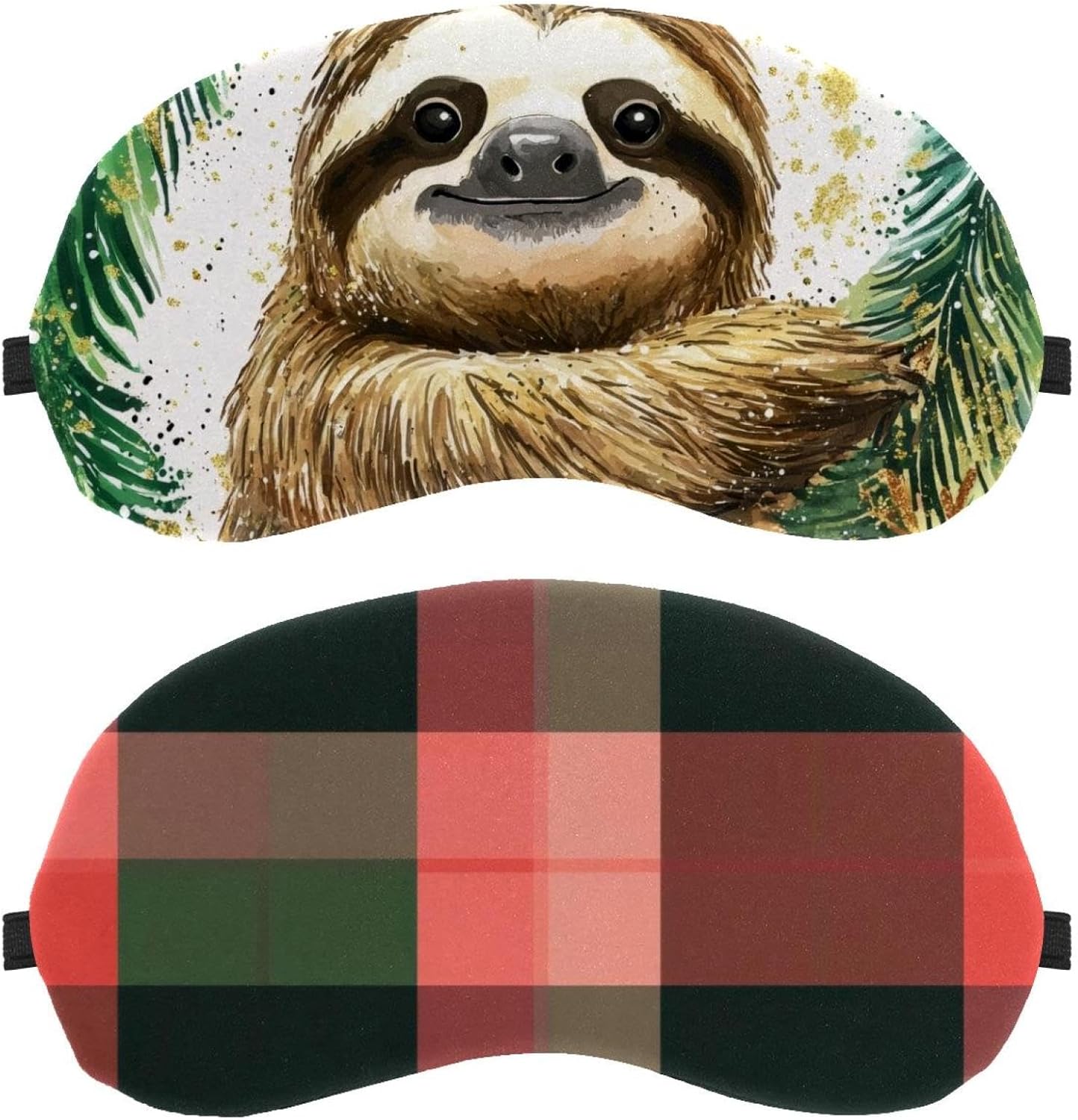 Confezione da 2 maschere tradizionali per dormire natalizie Maschere per dormire per dormire, morbida copertura per gli occhi per viaggi, pisolini, aereo, blocco della luce