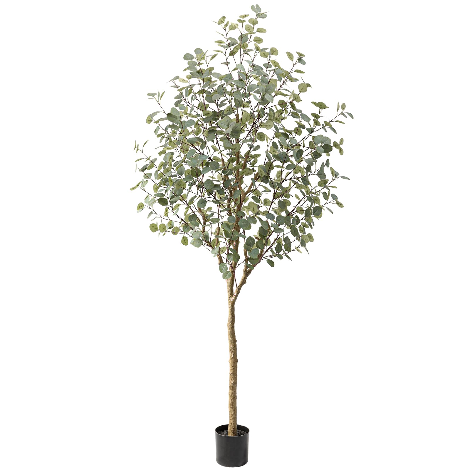 Nafresh Tall Eucalyptus Tree Artificial，8ft(96in) Faux Eucalyptus Tree with Realistic Silk Leaves， Fake Trees Indoor Outdoor for Home Office Living