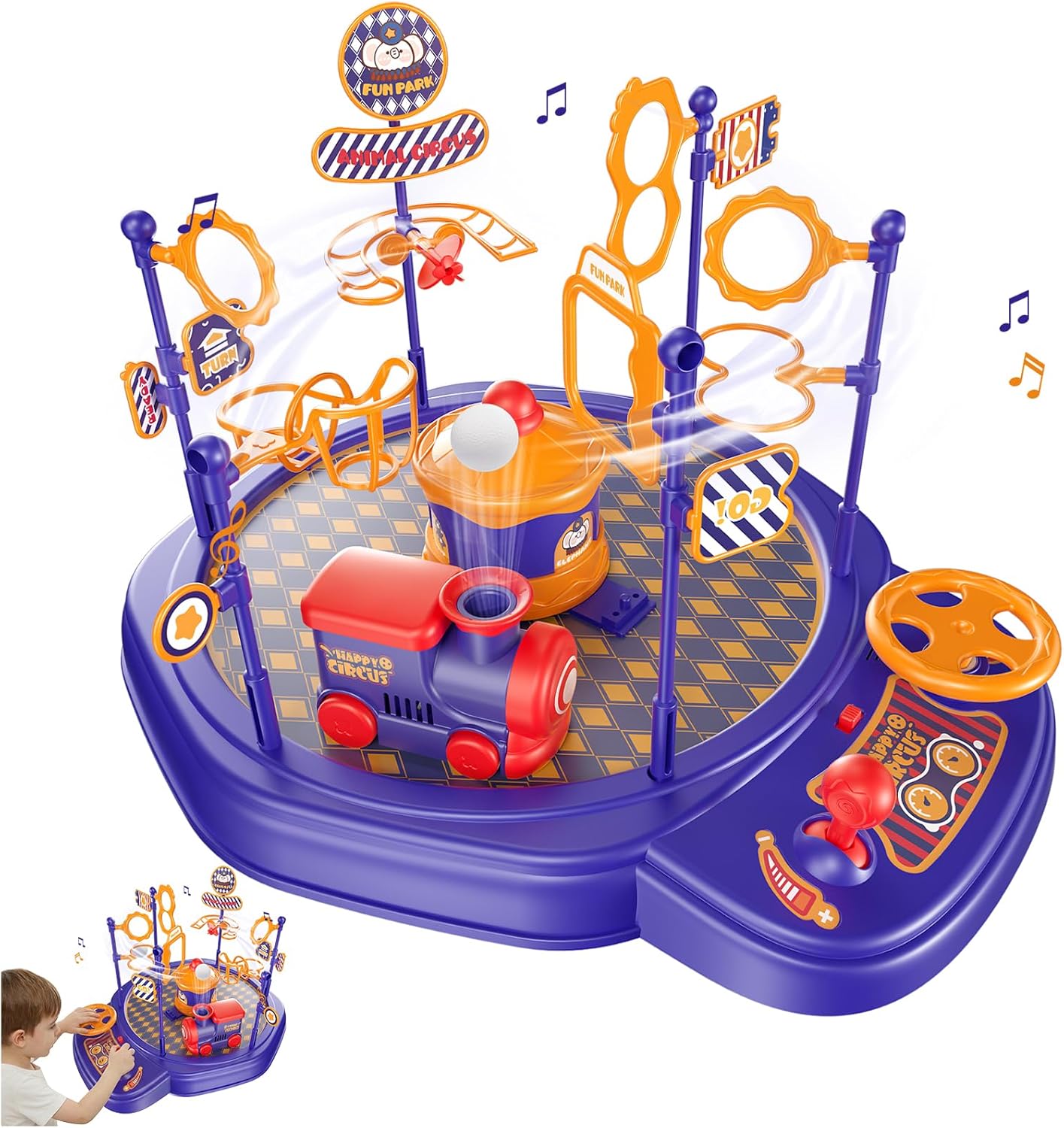 Electric STEM Toys Train Set for Kids, Floating Ball Science Toy with Adjustable Airflow, Hand-Eye Coordination & Focus Training Board Game for Boys Girls Ages 4 5 6 7 8+