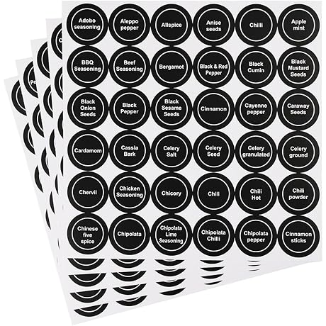 Removable Kitchen Pantry Spice Jar Labels for Food Containers