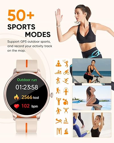 Miniatura 4 de Relojes inteligentes de salud para mujer, AMOLED de 1.43 pulgadas con pantalla siempre encendida, reloj de fitness con 7 aplicaciones de salud,