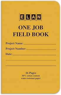 Elan Publishing Company One-Job Saddle Stiched Field Surveying Book 4 ⅝ x 7 Yellow Stiff Cover (Pack of 12)